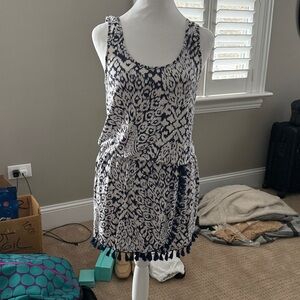 Lilly Pulitzer tank Navy and White print skort sun Dress